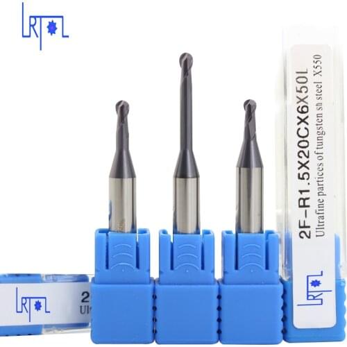HRC60 2Flutes R1.5 R2 R2.5 R3*6*50mm long neck ball nose carbide milling cutter,end mill CNC machine groove cutter drill bits