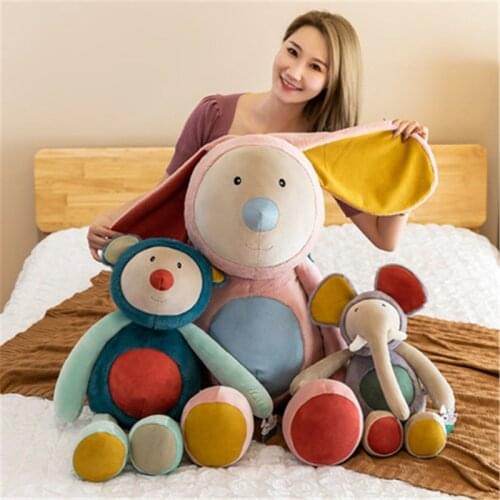 38-50cm animal doll plush toy cute bear little elephant big ear rabbit doll children sleeping pillow doll birthday gift
