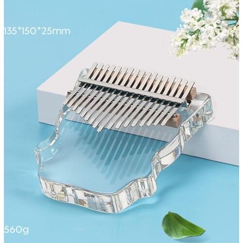 Kalimba 17 Keys Acrylic Thumb Piano Kalimba Finger Piano with Bag Tuning Hammer Note Sticker Teaching Manual Finger Cot