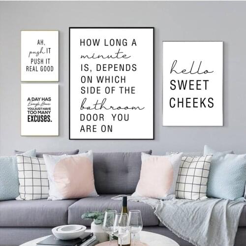 English Letters Sentence Poster Canvas Painting Wall Art Picture Living Room Bathroom Home Decoration Without Frame