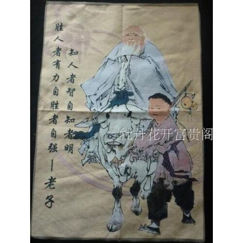 Chinese Antique collection the Thangka embroidery Lao-tzu diagram