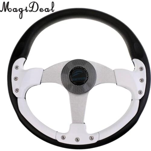 MagiDeal Universal 340mm 3 Spoke 3/4" Boat Steering Wheel for Marine Yacht Pontoon Boat Rib Speedboat Cruiser Fishing Inboard
