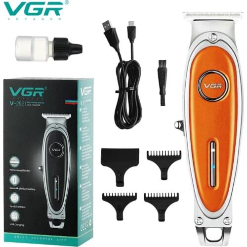 Ourwork hair clipper new electric hair repairer razor rechargeable electric push shear leather portable oil head barber v-262