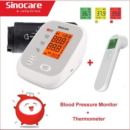 Sinocare Blood Pressure Monitor Upper Arm Automatic Digital Cuff Home BP Sphygmomanometers with voice broadcasting