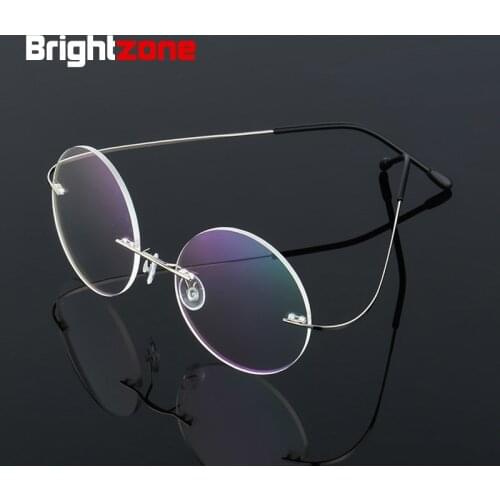 Brightzone Round Titanium Alloy Elastic Men Women Myopia Optical Computer Glasses Spectacles Vintage Frames Eyewear Optometry