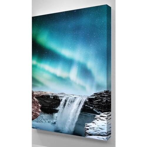 Wall Art HD Printed Aurora Canvas Painting Home Decor Starry Sky Posters Modular Waterfall Wonderland Pictures Bedroom Framework