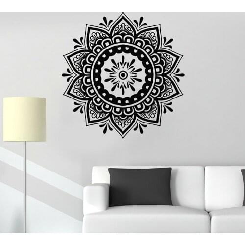 Meditation Room Wall Stickers Mandala Flower Patterns Vinyl Wall Decal Home Decoration Accessories For Bedroom Headboard Z542