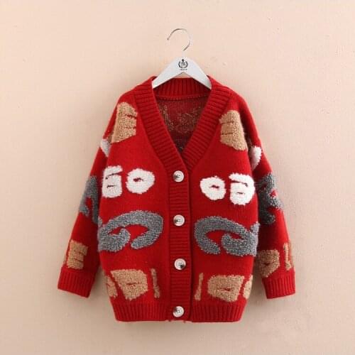 2020 Autumn Winter Kids Sweater Knit cardigan Children New Year Clothing Boys Girls Cotton Pullover Baby Costumes SD73