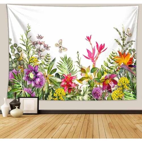 Natural Scenery Bloom Flowers Tapestry Wall Hanging Hippie Wall Tapestry Thin Bedspread Backdrop Art Decor Psychedelic Tapestry