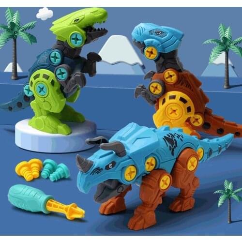 DIY Disassembly Assembly Dinosaur Toy Set Screw Nut Combination Assembling Animal Model Educational Toys For Children Kids Gift