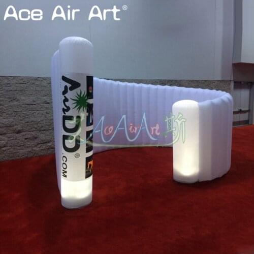 Removable sticker 2.5m H inflatbale Spiral wall, Spiral trade show kiosk party wall with led lights By Ace Air Art