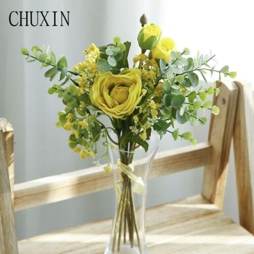 Wedding bride holding flowers simulation Lu Lian Gypsophila bouquet Artificial flowers home shooting decoration furnishings