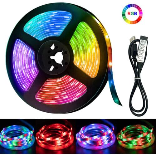 LED Strip Light USB 2835 Flexible Ribbon 5V RGB Strip For Desk TV Screen Background Lighting Festival Party Room Decorative LED
