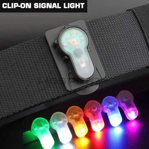 Tactical Signal Light Molle Clip-on Outdoor Waterproof Survival Lamp For Hunting Vest Belt Helmet Safety Bicycle Strobe Light