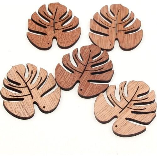 12pcs Home Decoration Art Christmas Wooden Coffee Cartoon Leaves Creative DIY Embellishments Wood Ornament Cutouts Craft 45x49mm