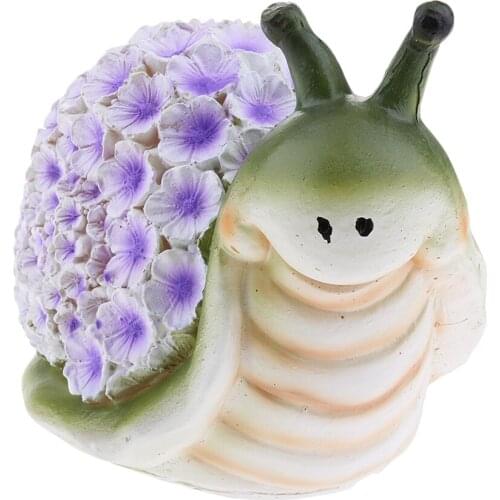 Solar Powered Snail with Flower Shell Light Home Yard Garden Decor Ornament