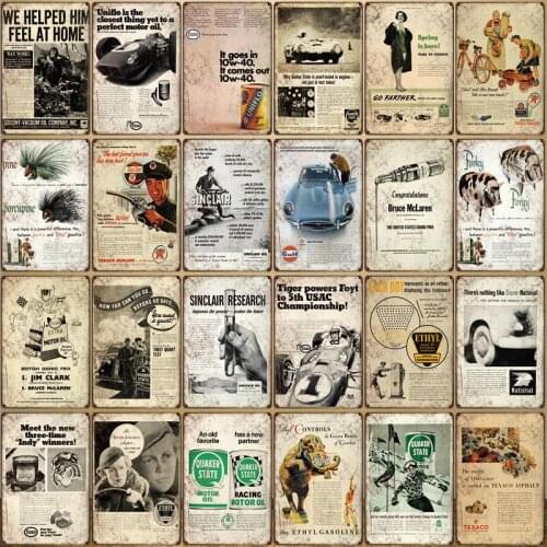 Bycycle/Motor Oil/Animals/Plants Old Style Unique Retro Metal Sign Tin Painitng Plate Art Wall Pub Club Home Decor Iron Poster