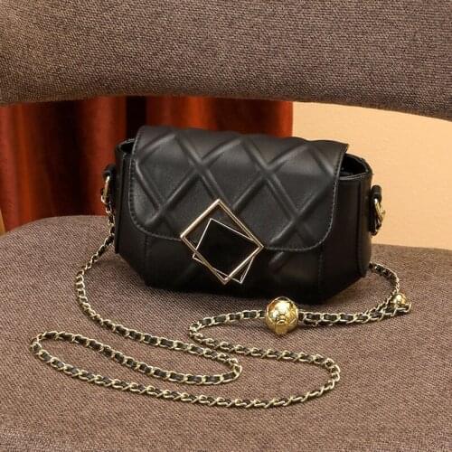 Women Luxury Designer Lingge Chain Shoulder Messenger Square Bag High Quality Cowhide Crossbody Bags Ladies Hand bags Fashion