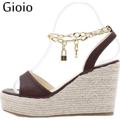 2021 Fashion Womens summer new wedge heel square head sandals for women Ladies Solid Buckle Strap Mules Slipper