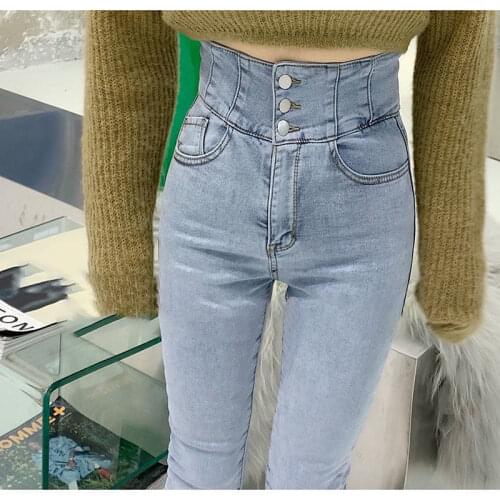 Woman Jeans Pants Winter Tight Stretch Jeans Womens High Waist Skinny Pants Pantalones Vaqueros Mujer