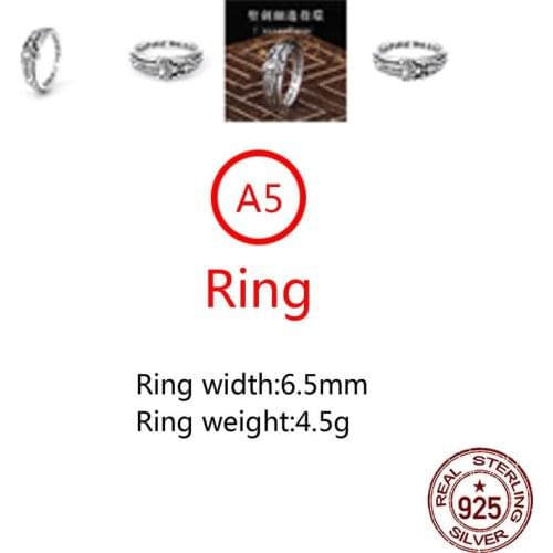 A5-100% s925 sterling silver ring jewelry punk cross letter style personality thin wave ring retro couple shape 2020 new hot