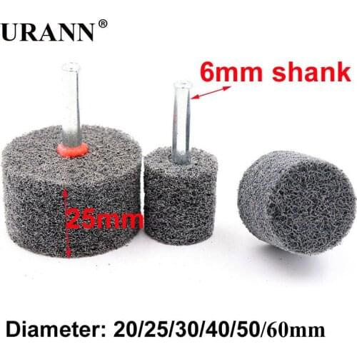 1pcs 6mm Shank Fiber Nylon Mounted Point Grinding Head for Buffing Polishing Grinder Rotary Tools 20mm-60mm Dremel Accessories