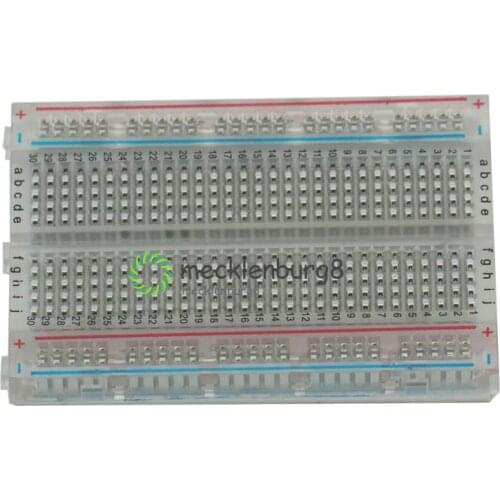 1PCS NEW Universal Mini Solderless Breadboard Transparent Material 400 Points Available