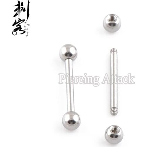 14 Gauge Surgical Steel Tongue Barbell 10mm-25mm Lot of 100pcs Free Shipping Wholesale