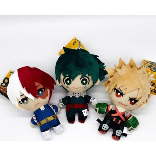 15CM Anime My Hero Academia Izuku Midoriya Katsuki Bakugou Shouto Todoroki Plush pendant toy Soft Stuffed dolls Gift