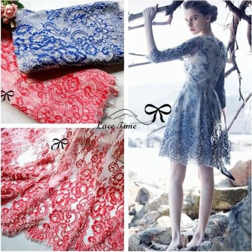 150cm Width Beautiful Floral Embroidered Eyelash Lace Fabrics African Lace Sewing Supplies for Cloth Dress home decoration