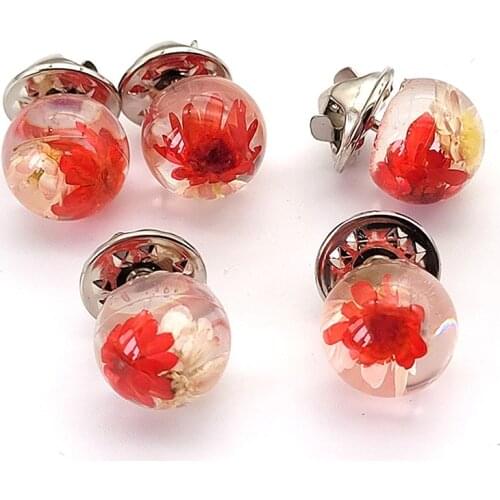 5pcs Glass Bead Brooches Jewelry Gift Cardigan Clip Suit Pin Colorful Pearl Anti-glare Exquisite Clothing Decoration Brooch