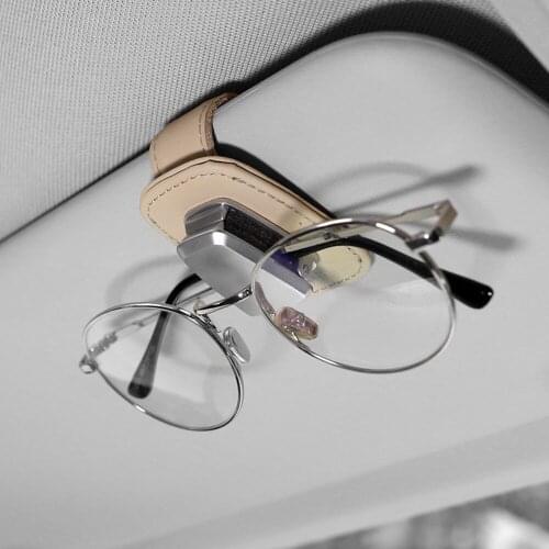 Car Glasses Case Auto Sun Visor Glasses Holder Sunglasses Clip Card Ticket Holder Pen Case Clip Box Universal Accessories