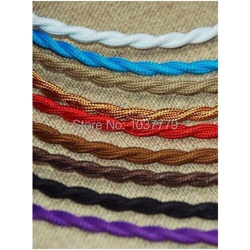 Free shipping to Europe wholesales price of 100meters colorful fabric wire edison lighting DIY pendant cloth cable