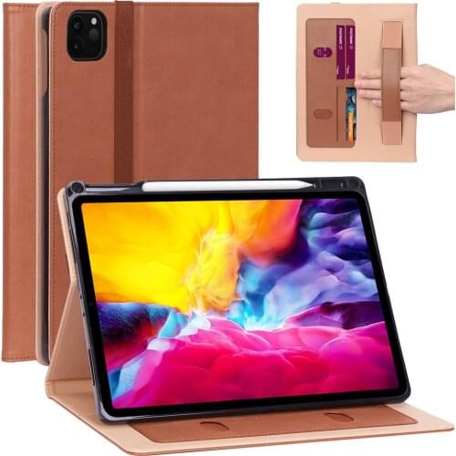 With Pencil Holder For iPad Pro 11 2020 Case Fold Flip Tablet Cover With Hand Strap For iPad Pro 11 Case 11 inch Sleep/Wake Caqa