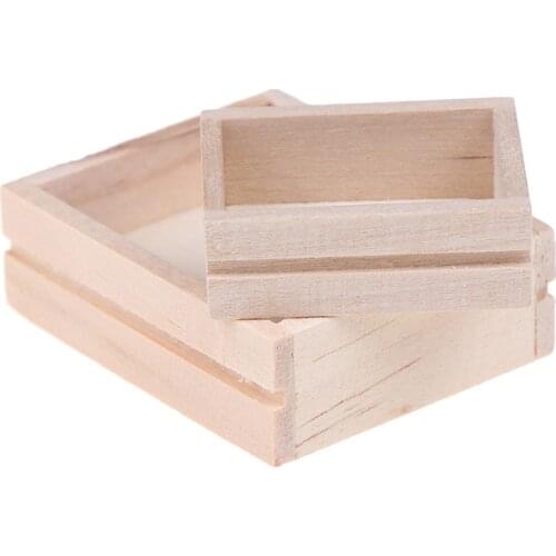 1pc Mini Wooden Box Simulation Furniture Model Toys for Doll House Decoration Doll house Miniature Accessories