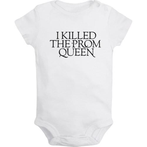 I Killed The PromQueen Cool Hot Rod Character Flame Newborn Baby Girl Boys Clothes Short Sleeve Romper Outfits 100% Cotton