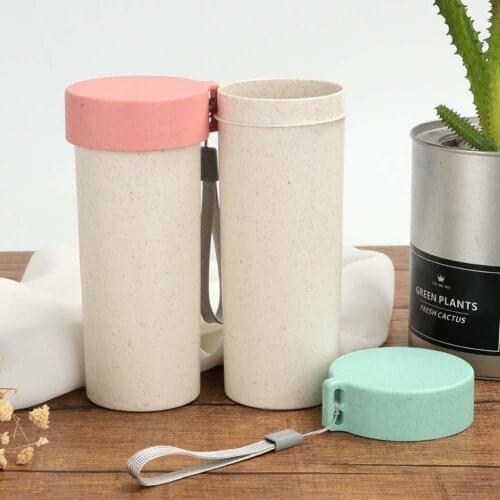 400ml Travel Portable Eco-friendly Wheat Straw Coffee Tea Mug Cup Water Bottle