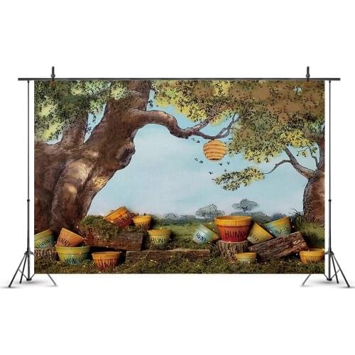 Cartoon Forest Printing Photography Background Photo Booth Studio Decor