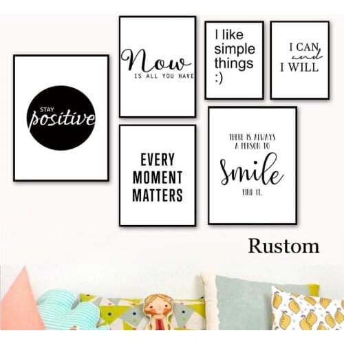 Canvas Wall Art Quote Nordic Minimalist Poster i Can and i Will Room Home Decoration Pictures and Printing Frameless