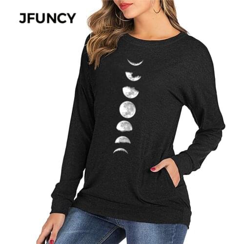 JFUNCY Long Sleeve Loose T Shirt Women 2020 Autumn Winter O Neck Plus Size Woman Tees Tops Casual Lady Pullover Female T-shirts