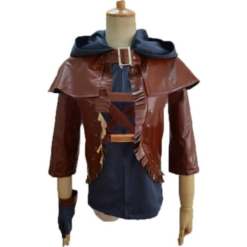 LOL Ezreal Classic Skin Cosplay Costume Halloween Uniform Outfit Cape+Hoodie+Glove+Belt+leg belts Custom-made
