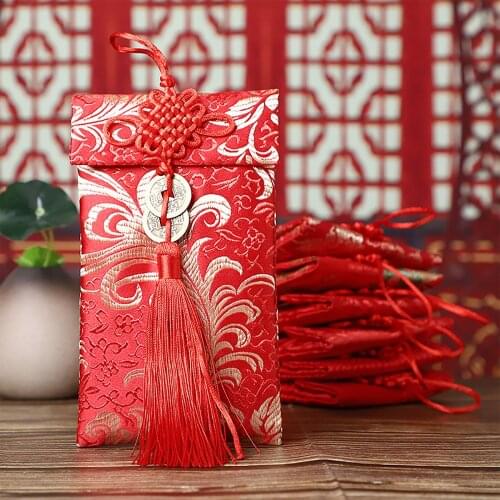 2021 New Year Red Envelope Red Lucky Money Pouches Red Pockets Wedding Classic Festival Embroidery Spring Festival Red Envelope