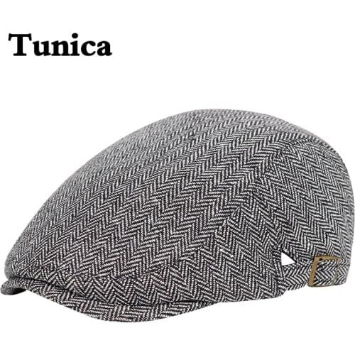 New Autumn Winter beret Fashion Warm Berets Retro Herringbone Flat Cap Men Casual Newsboy Cap Tweed Dad Hats Gorras