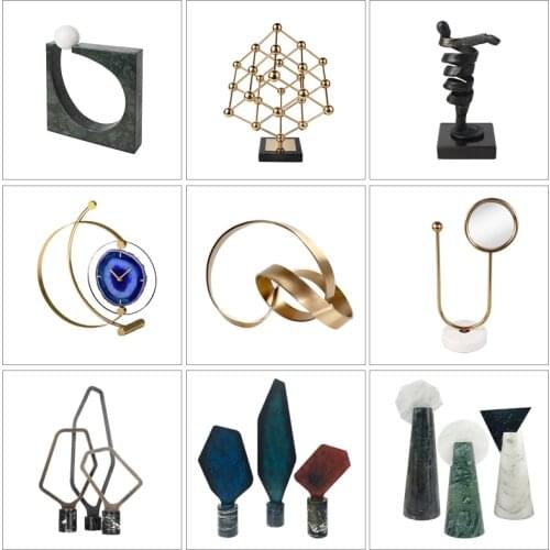 Simple Modern Light Luxury Decoration Hotel Soft Outfit Decorations Geometric Creative Living Room Study Furnishings