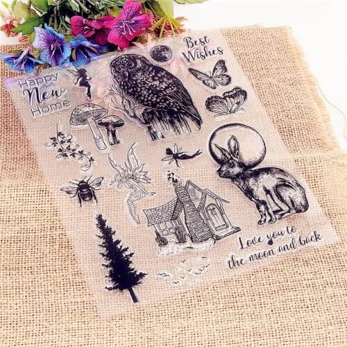 18*21.5CM owl Transparent Clear Stamps / Silicone Seals Roller Stamp for DIY scrapbooking photo album/Card Making