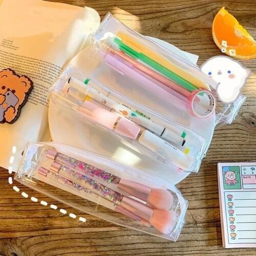 Kawaii Pencil Case for Girls Boys Gifts School Cute Transparent Pencil Box Pencilcase Korean School Stationery