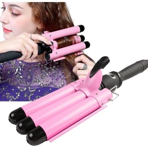 Professional Ceramic Triple Barrel Hair Curler Irons Wave Fluffy Hair Corrugated Hair Crimp Curling Iron 5 Types Styling Tools