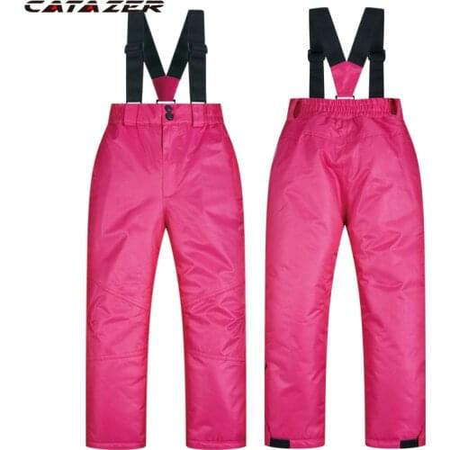 Outdoor Ski Pants Kids Boys and Girls Thicken Windproof Waterproof WarmSnow Children Trousers Winter Skiing and Snowboard Pants
