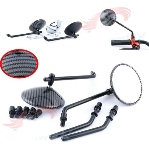 2pcs 10mm 8mm Modified Plated Universal Stylish design Motorcycle Rearview Mirror Round Iron Mirror Motorcycle decoration