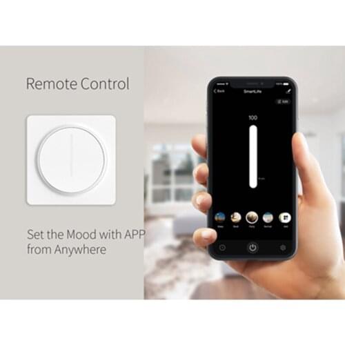 WIFI Dimmer Switch Smart WLAN Touch Light Switch With Timer Function Compatible With Alexa / Google Home Voice & Remote Control